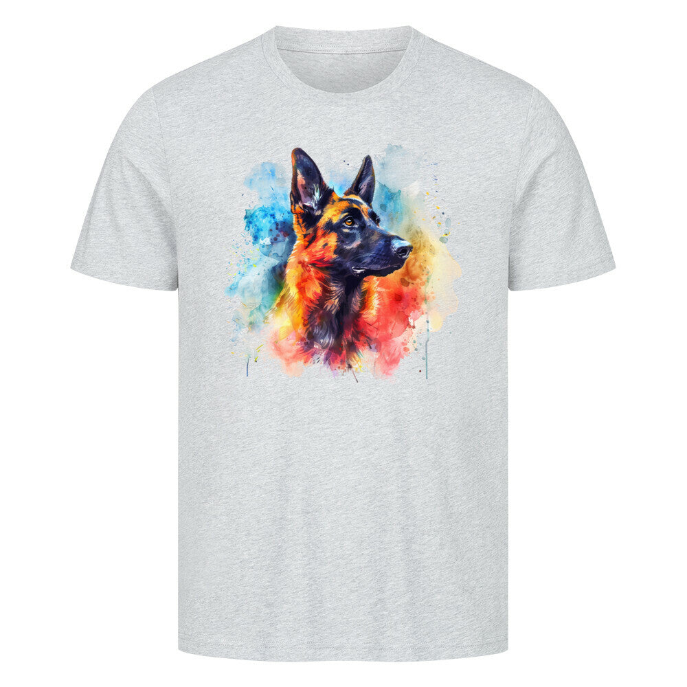 Premium T-Shirt "Malinois Paint" Heather Grey – hunde-shirt.de