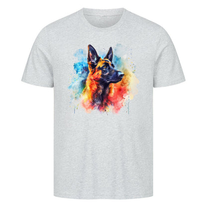 Premium T-Shirt "Malinois Paint" Heather Grey – hunde-shirt.de