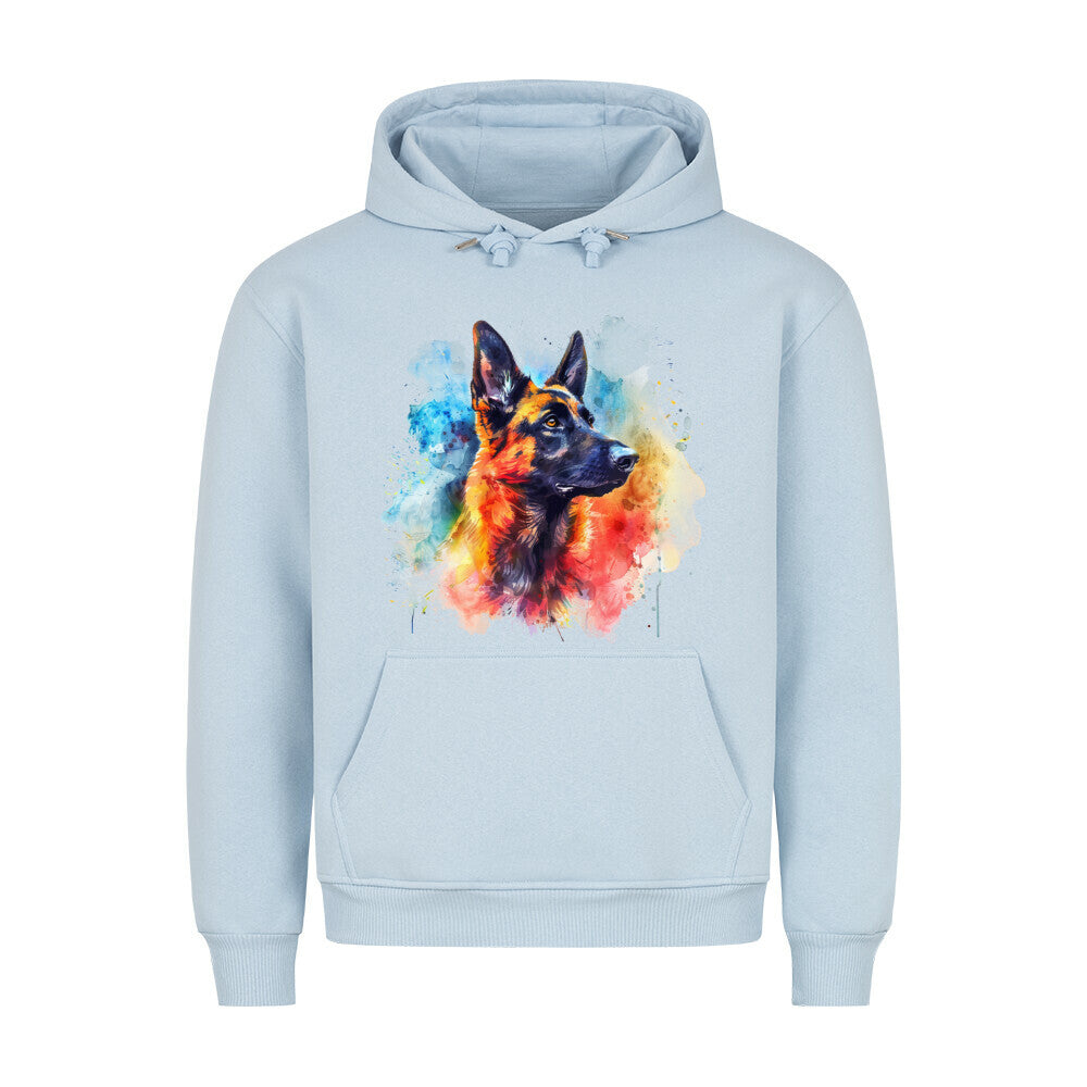 Premium Hoodie "Malinois Paint" Babyblau – hunde-shirt.de