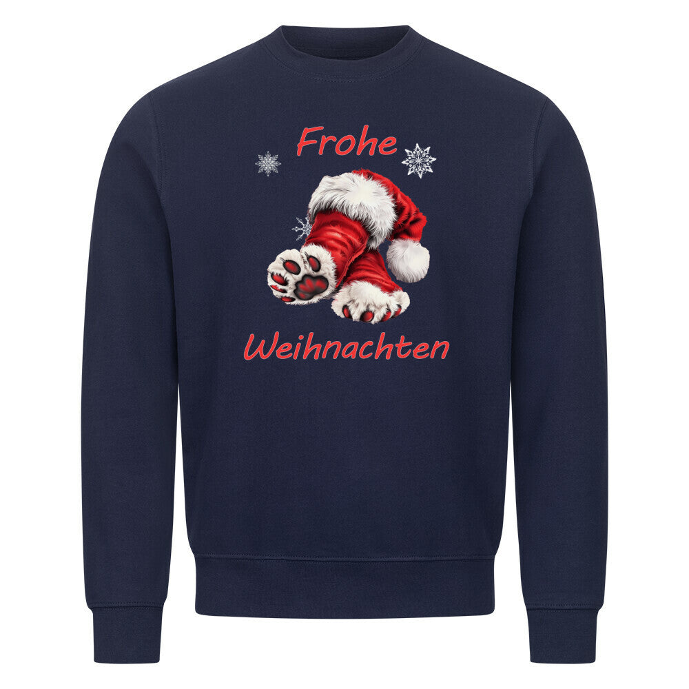 Premium Sweatshirt "Pfoten Weihnachten" Navy Blue – hunde-shirt.de