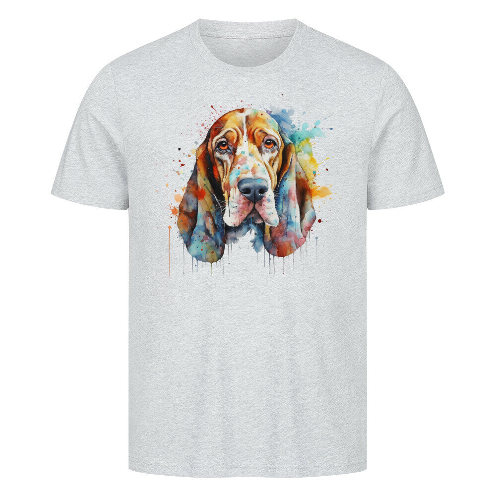 Premium T-Shirt "Basset Paint 2" Heather Grey – hunde-shirt.de
