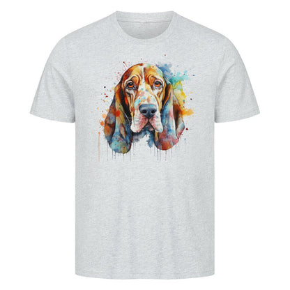 Premium T-Shirt "Basset Paint 2" Heather Grey – hunde-shirt.de