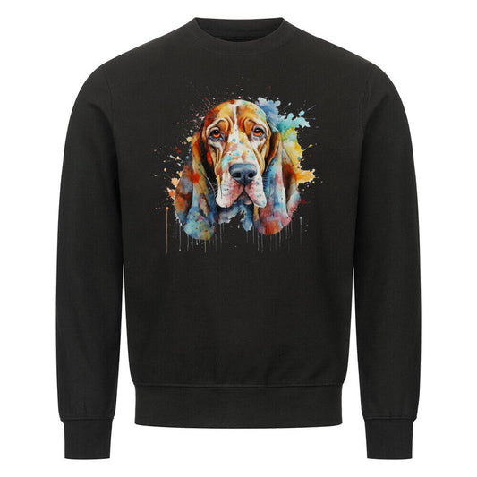 Premium Sweatshirt "Basset Paint 2" Schwarz – hunde-shirt.de