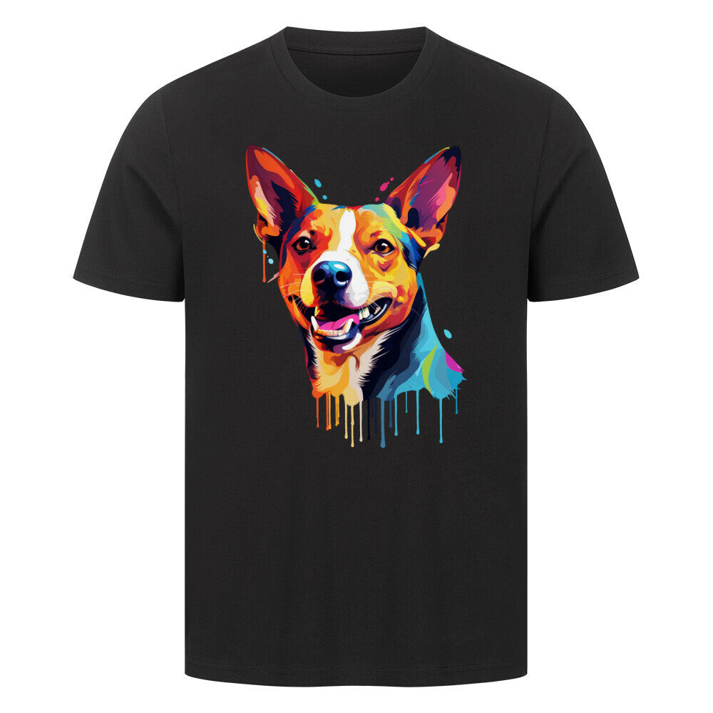 Premium T-Shirt "Basenji Paint" Schwarz – hunde-shirt.de