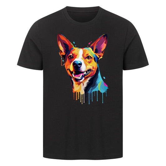Premium T-Shirt "Basenji Paint" Schwarz – hunde-shirt.de