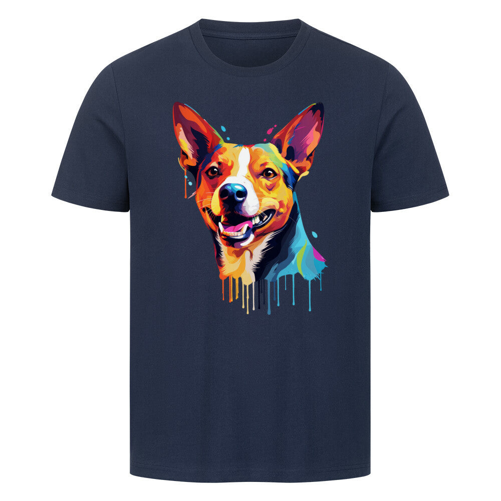 Premium T-Shirt "Basenji Paint" French Navy – hunde-shirt.de