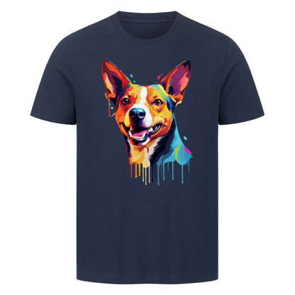 Premium T-Shirt "Basenji Paint" French Navy – hunde-shirt.de