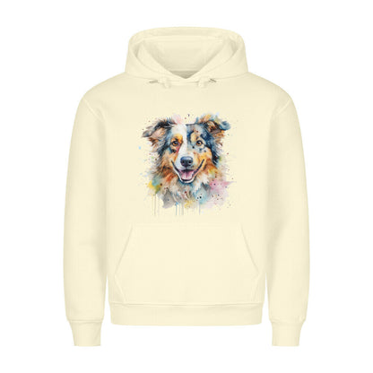 Premium Hoodie "Australian Shepherd Splash" Beige – hunde-shirt.de