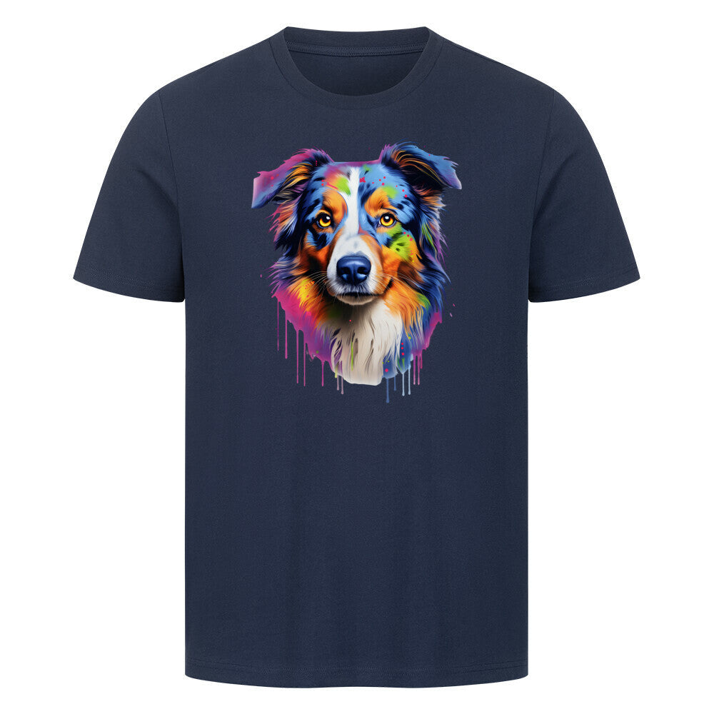 Premium T-Shirt "Australian Shepherd Paint" French Navy – hunde-shirt.de