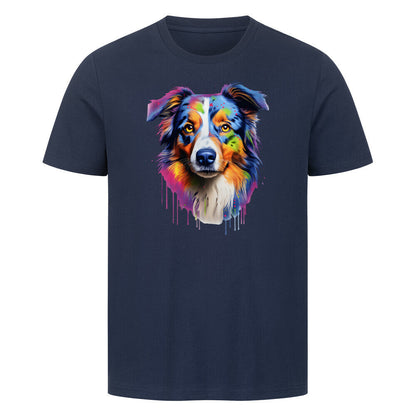 Premium T-Shirt "Australian Shepherd Paint" French Navy – hunde-shirt.de