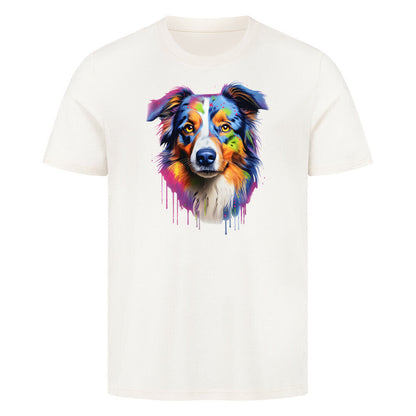Premium T-Shirt "Australian Shepherd Paint" Natural Raw – hunde-shirt.de