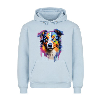 Premium Hoodie "Australien Shepherd Paint" Babyblau – hunde-shirt.de