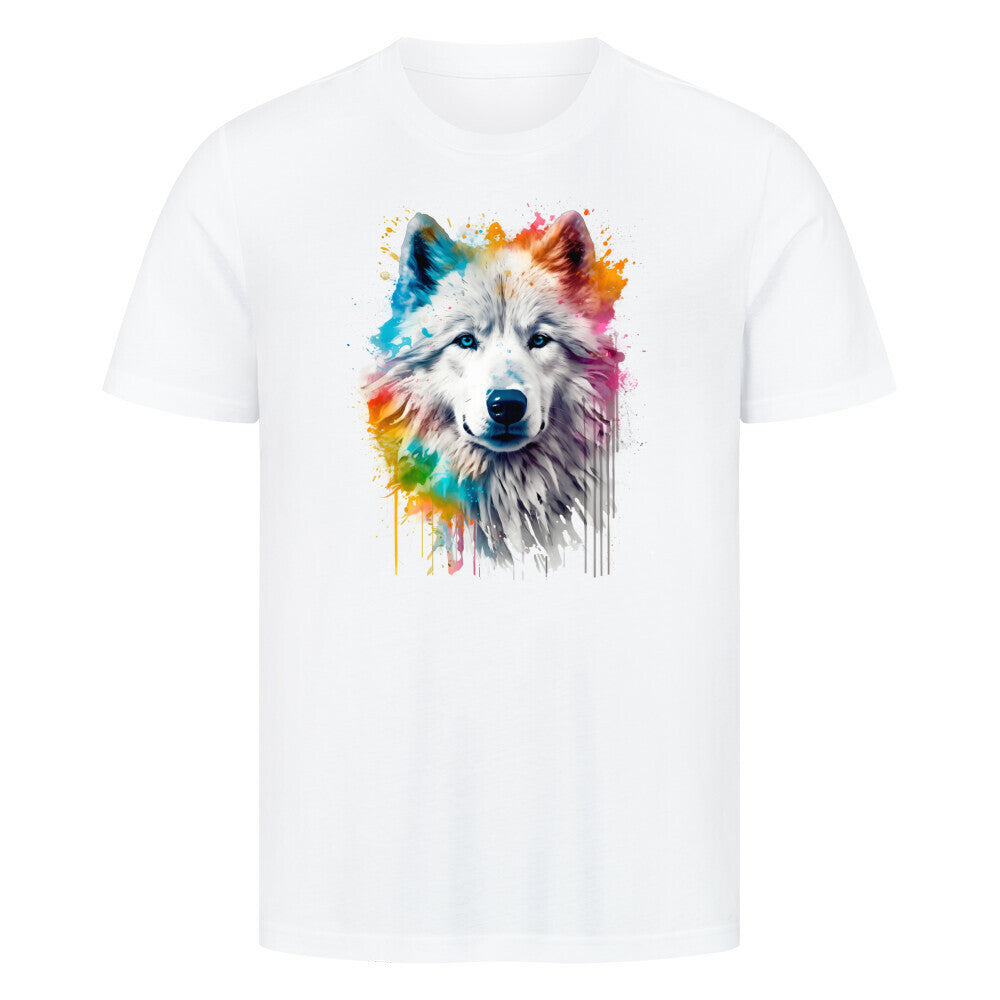 Premium T-Shirt "Alaskan Malamute Paint" Weiß – hunde-shirt.de