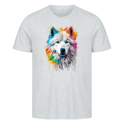 Premium T-Shirt "Alaskan Malamute Paint" Heather Grey – hunde-shirt.de