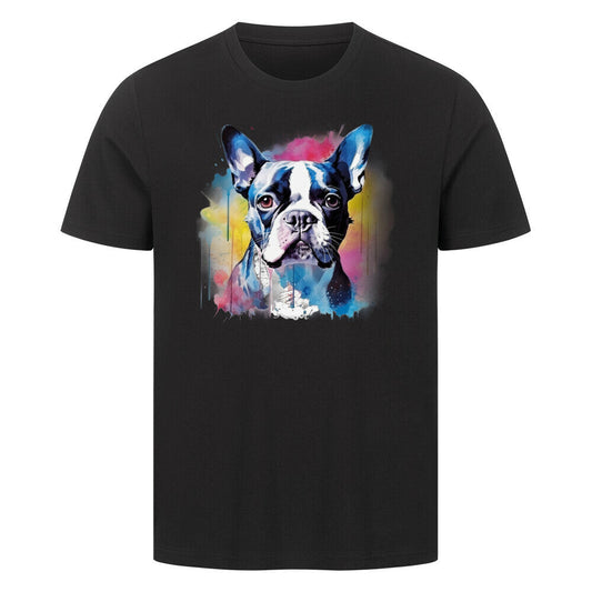 Premium T-Shirt "Boston Terrier Splash" Schwarz – hunde-shirt.de
