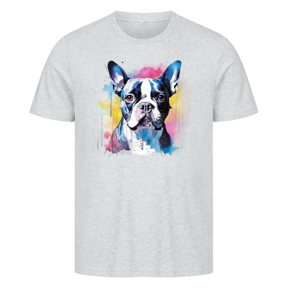 Premium T-Shirt "Boston Terrier Splash" Heather Grey – hunde-shirt.de