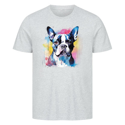 Premium T-Shirt "Boston Terrier Splash" Heather Grey – hunde-shirt.de