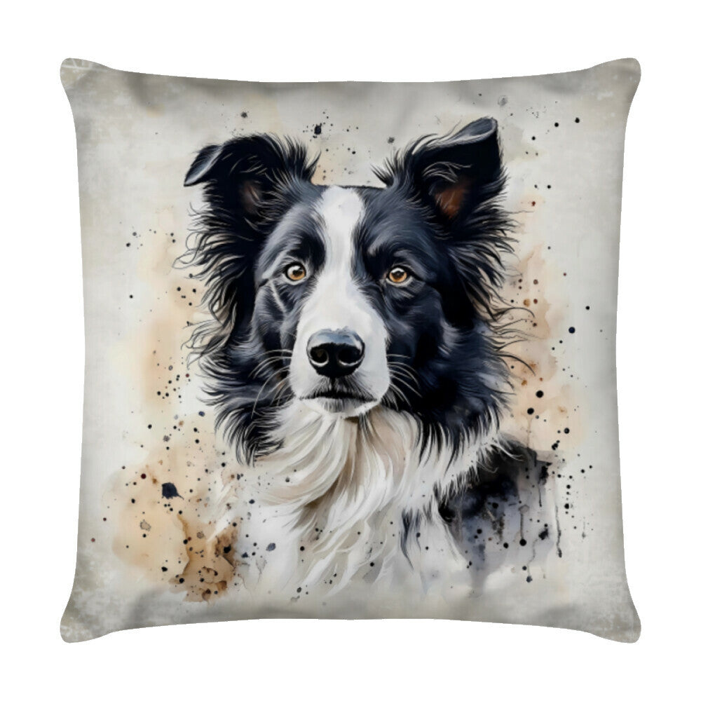 Kissen "Border Collie - Spot" Weiß – hunde-shirt.de