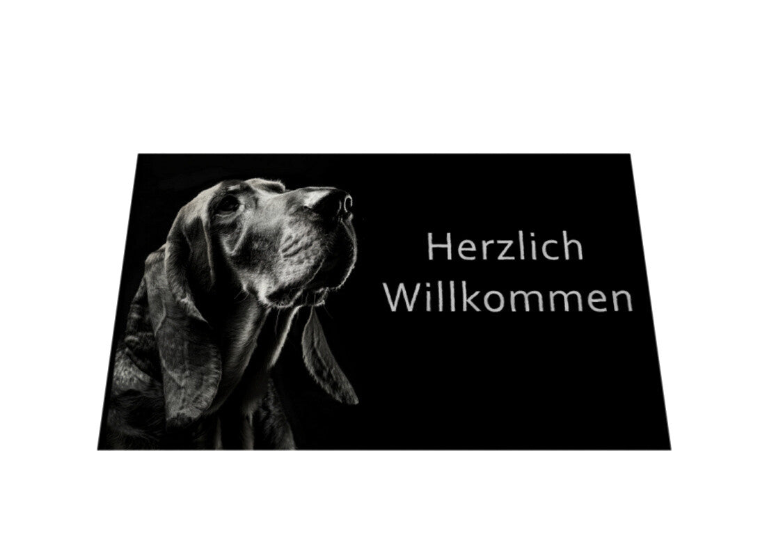 Fußmatte "Bloodhound - Herzlich Willkommen" – hunde-shirt.de