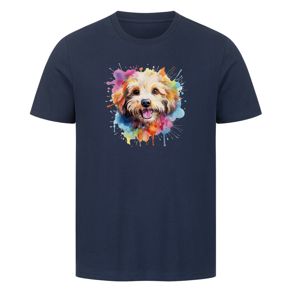 Premium T-Shirt "Bologneser Paint" French Navy – hunde-shirt.de