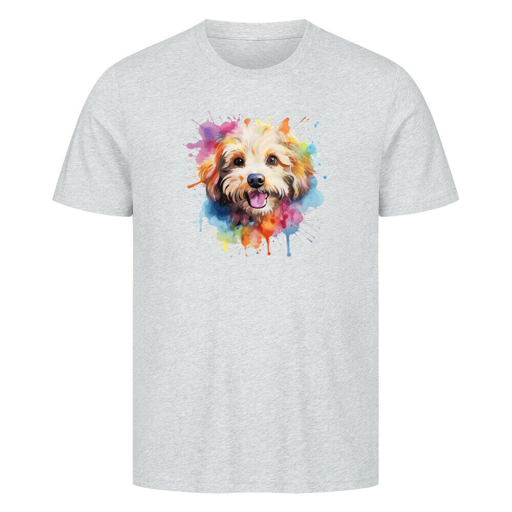 Premium T-Shirt "Bologneser Paint" Heather Grey – hunde-shirt.de