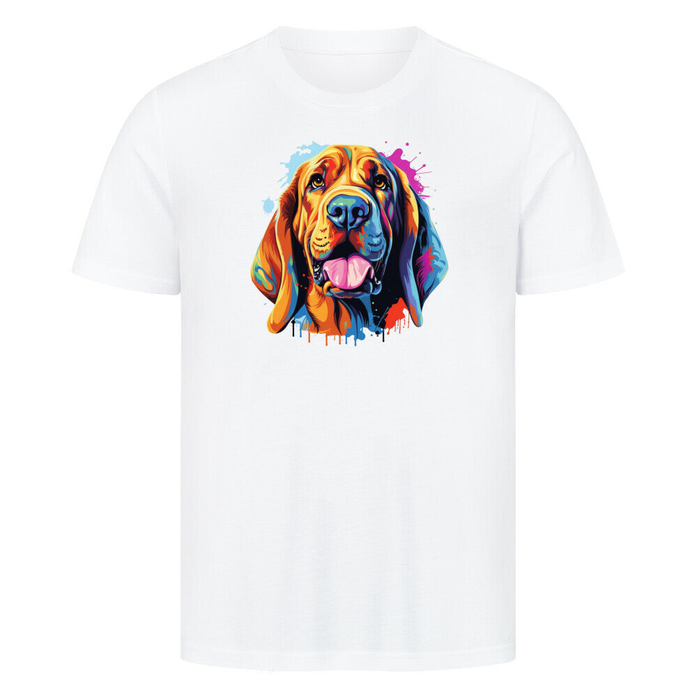 Premium T-Shirt "Bloodhound Fun" Weiß – hunde-shirt.de