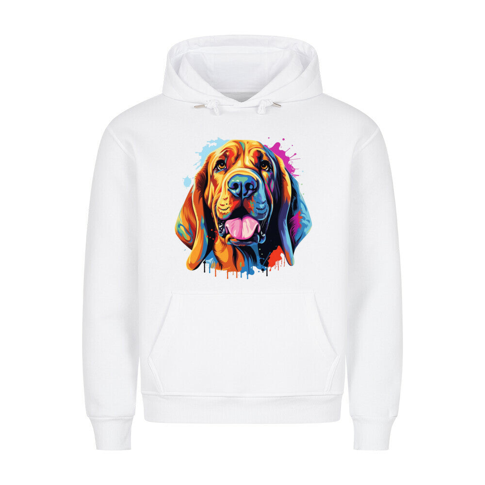 Premium Hoodie "Bloodhound Fun" Weiß – hunde-shirt.de