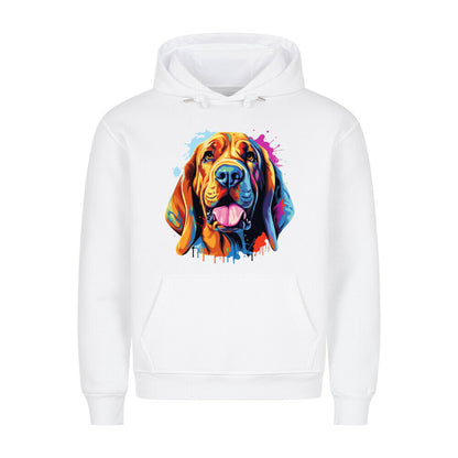 Premium Hoodie "Bloodhound Fun" Weiß – hunde-shirt.de