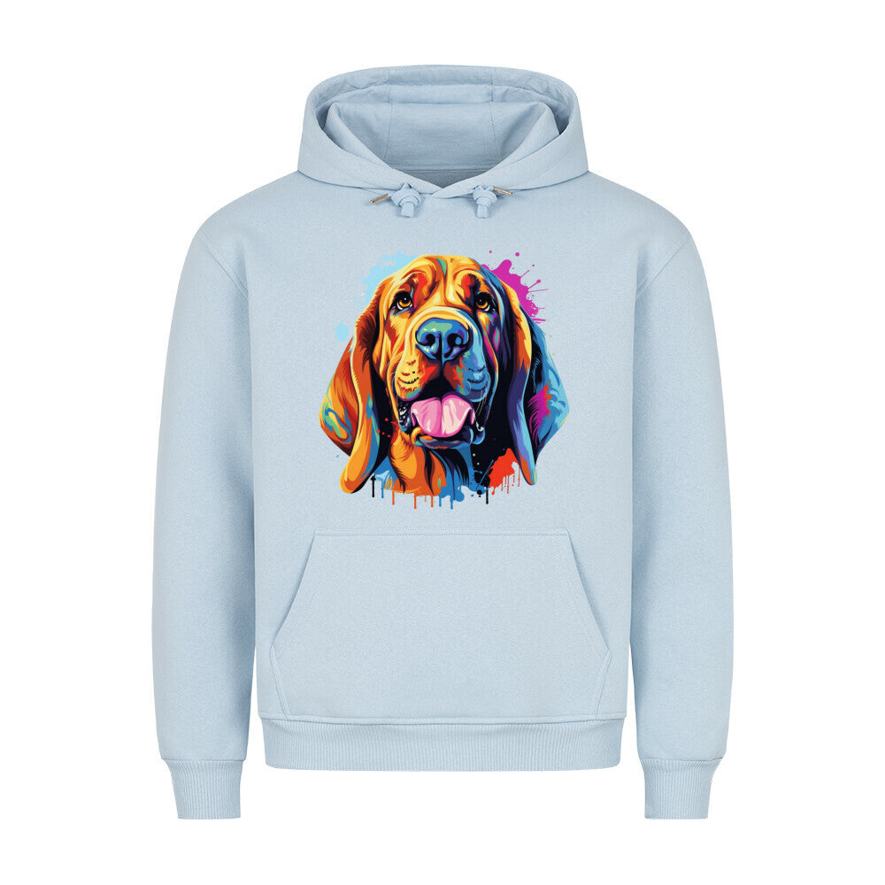Premium Hoodie "Bloodhound Fun" Babyblau – hunde-shirt.de