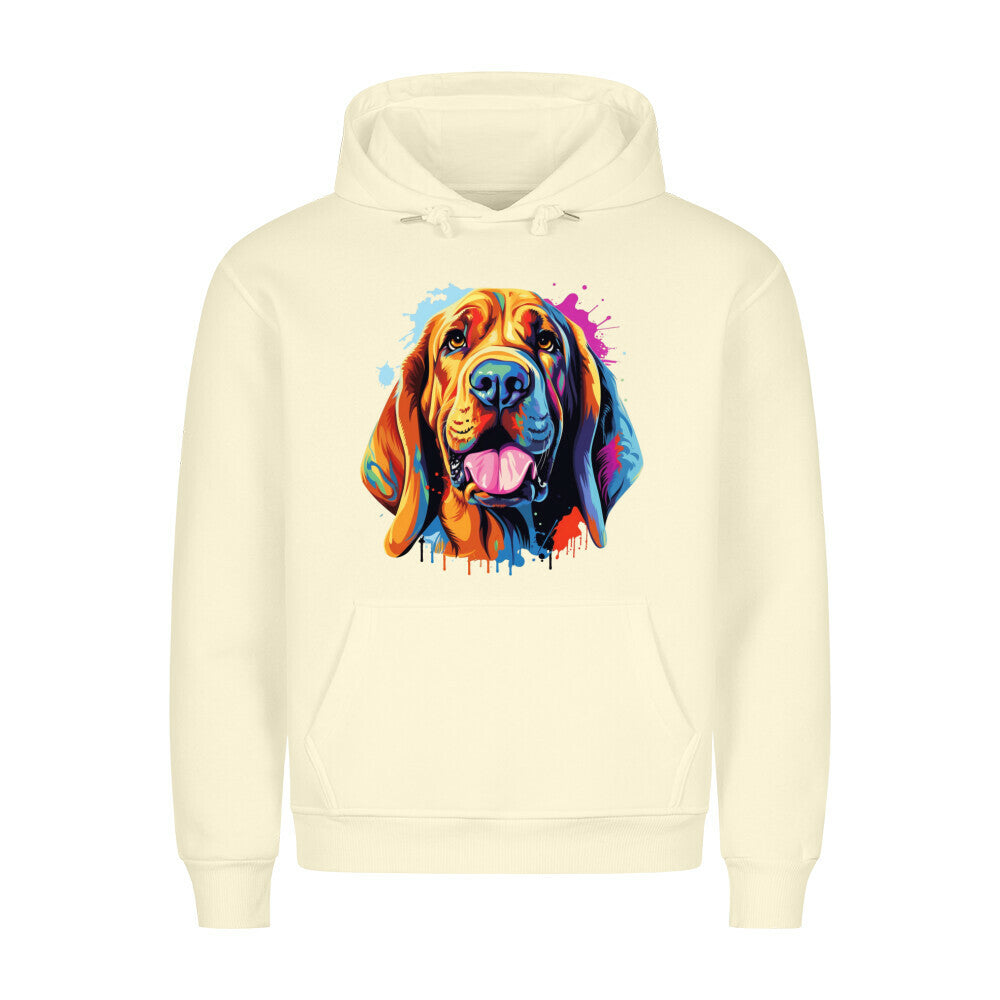Premium Hoodie "Bloodhound Fun" Beige – hunde-shirt.de