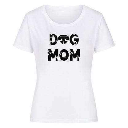 Premium Organic Damen-Shirt "DOG MOM" Weiß – hunde-shirt.de