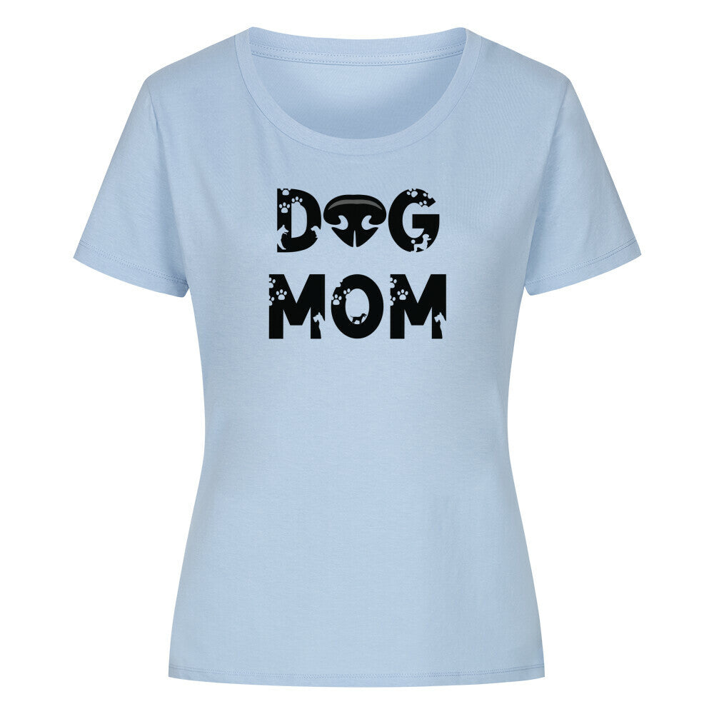 Premium Organic Damen-Shirt "DOG MOM" Sky Blue – hunde-shirt.de