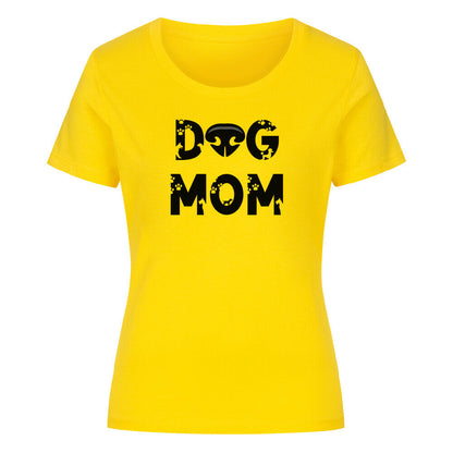 Premium Organic Damen-Shirt "DOG MOM" Golden Yellow – hunde-shirt.de