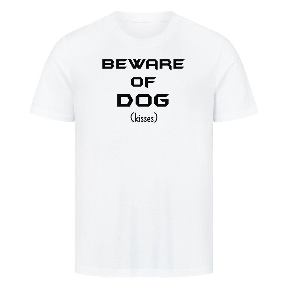Premium T-Shirt "Beware of Dog" Weiß – hunde-shirt.de