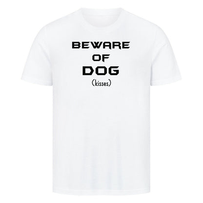 Premium T-Shirt "Beware of Dog" Weiß – hunde-shirt.de