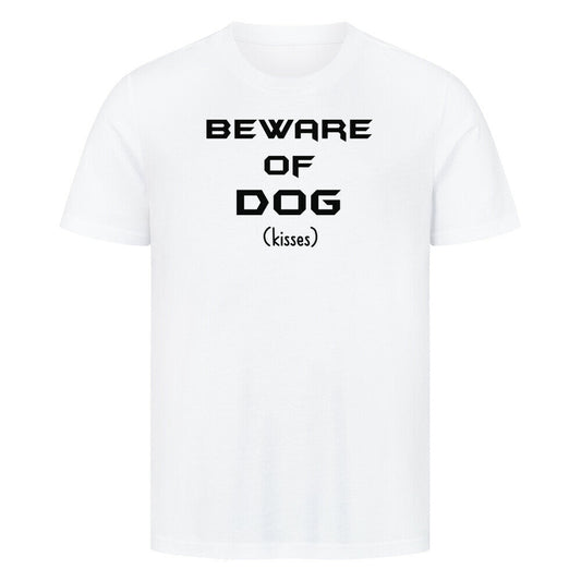 Premium T-Shirt "Beware of Dog" Weiß – hunde-shirt.de