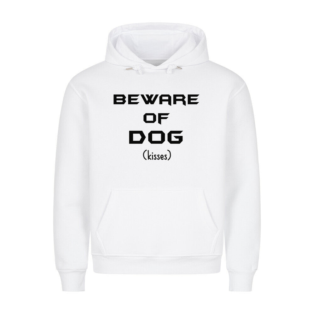Premium Hoodie "BEWARE..." Weiß – hunde-shirt.de