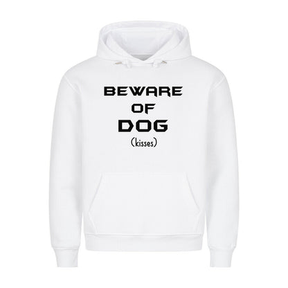 Premium Hoodie "BEWARE..." Weiß – hunde-shirt.de