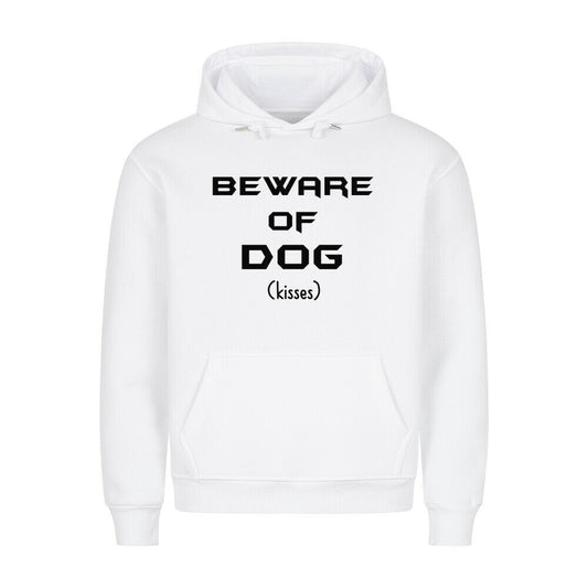 Premium Hoodie "BEWARE..." Weiß – hunde-shirt.de