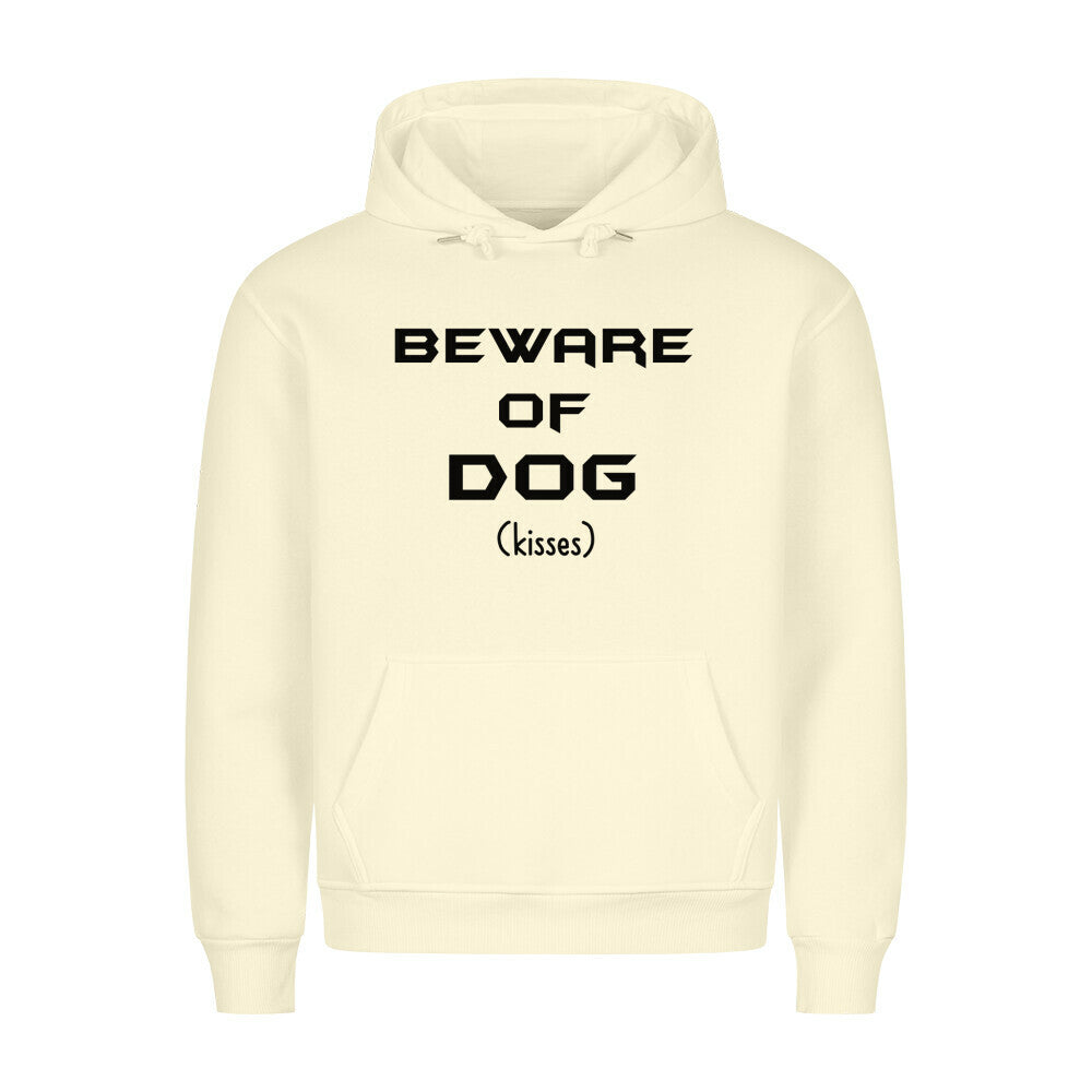 Premium Hoodie "BEWARE..." Beige – hunde-shirt.de