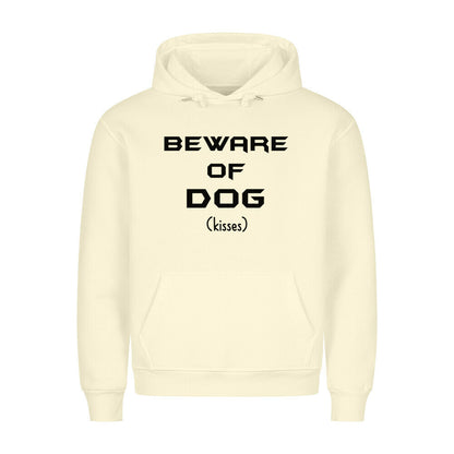 Premium Hoodie "BEWARE..." Beige – hunde-shirt.de