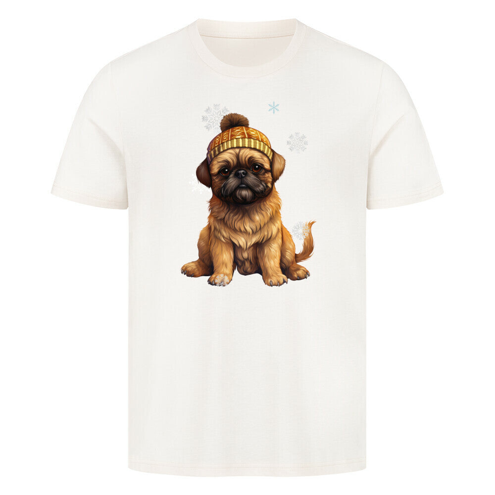 Premium T-Shirt "Brüsseler Griffon Winter" Natural Raw – hunde-shirt.de