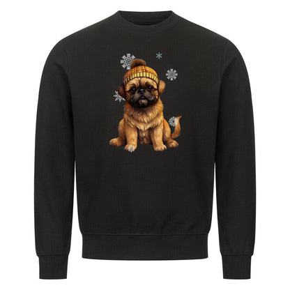 Premium Sweatshirt "Brüsseler Griffon Winter" Schwarz – hunde-shirt.de