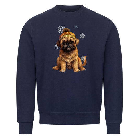 Premium Sweatshirt "Brüsseler Griffon Winter" Navy Blue – hunde-shirt.de