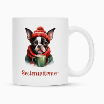Tasse "Boston Terrier - Seelenwärmer" Weiß – hunde-shirt.de