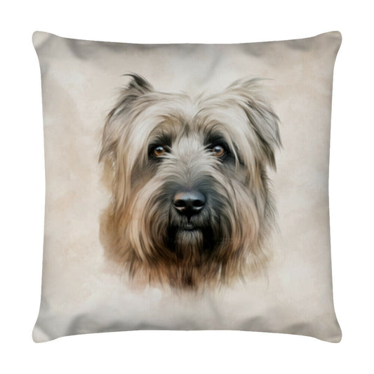 Kissen "Briard - Beige" Weiß – hunde-shirt.de