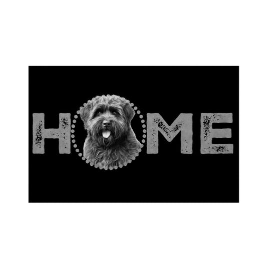 Fußmatte "Bouvier des Flandres - HOME-Edition" Weiß – hunde-shirt.de