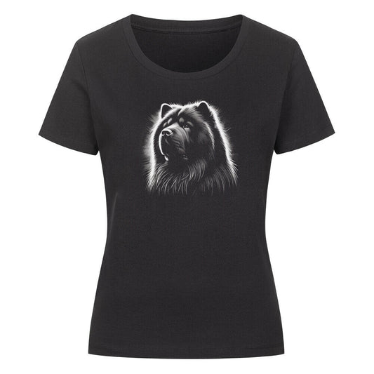 Premium Organic Damen-Shirt "Chow-Chow Shine" Schwarz – hunde-shirt.de