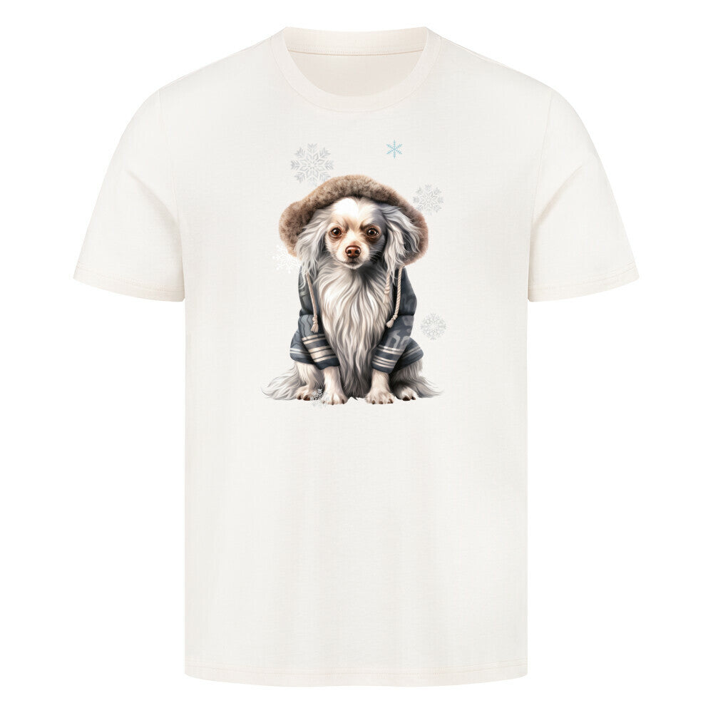 Premium T-Shirt "Chinese Crested Winter" Natural Raw – hunde-shirt.de