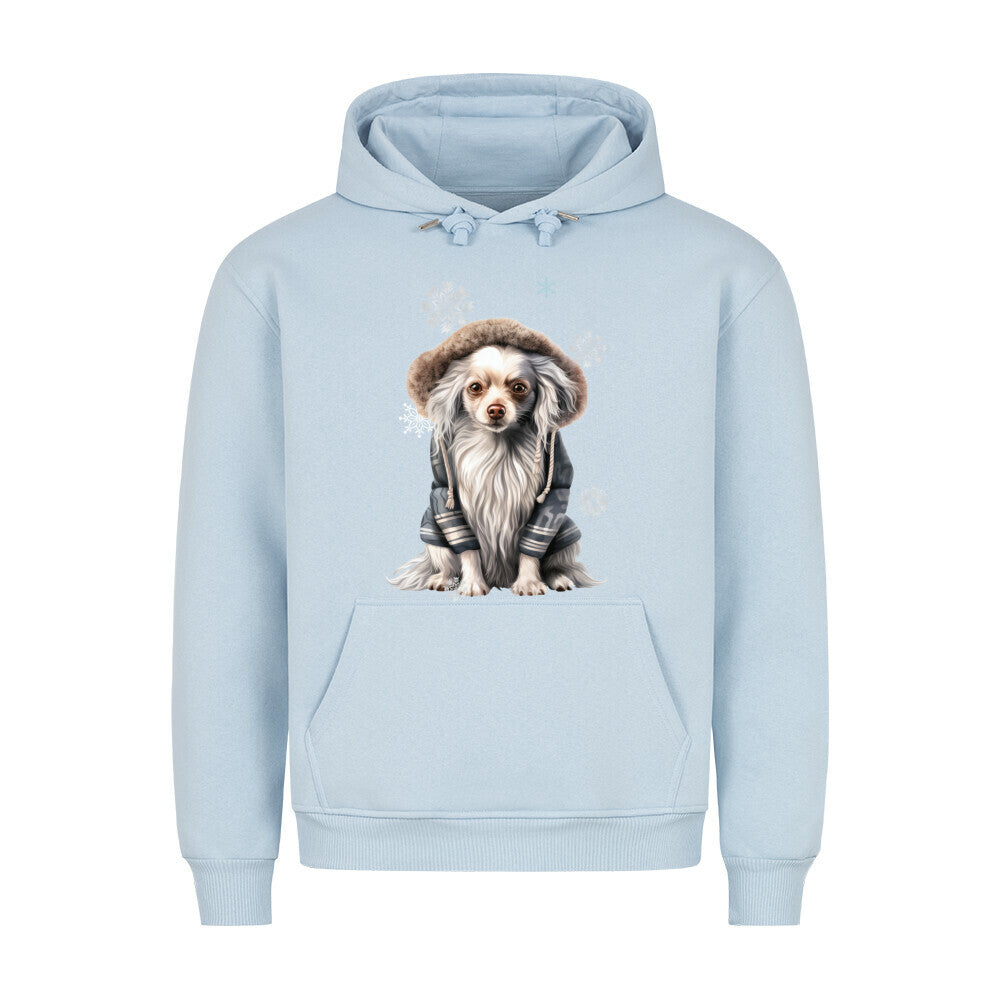 Premium Hoodie "Chinese Crested Winter" Babyblau – hunde-shirt.de